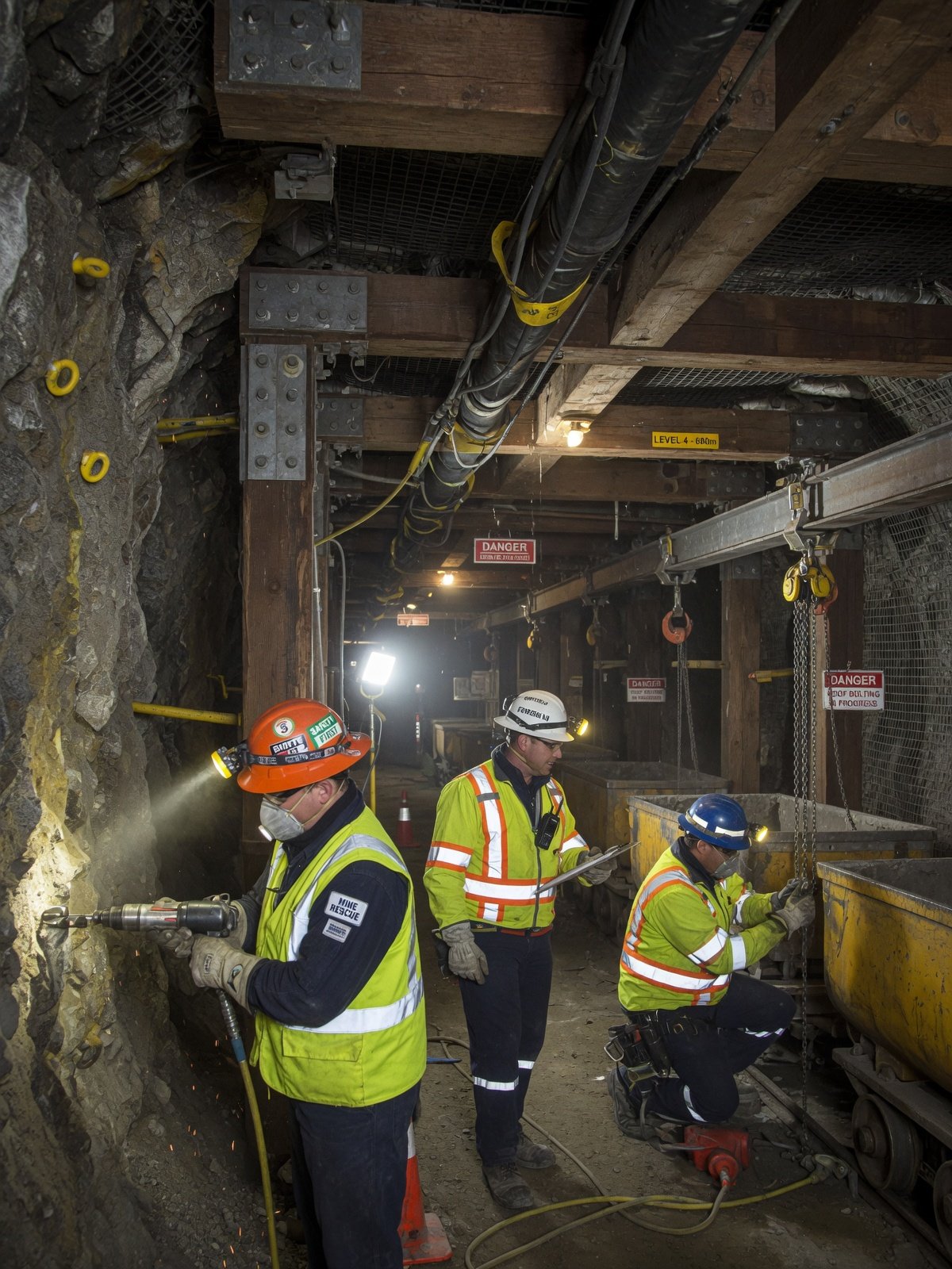 Mining safety equipment and PPE on site
