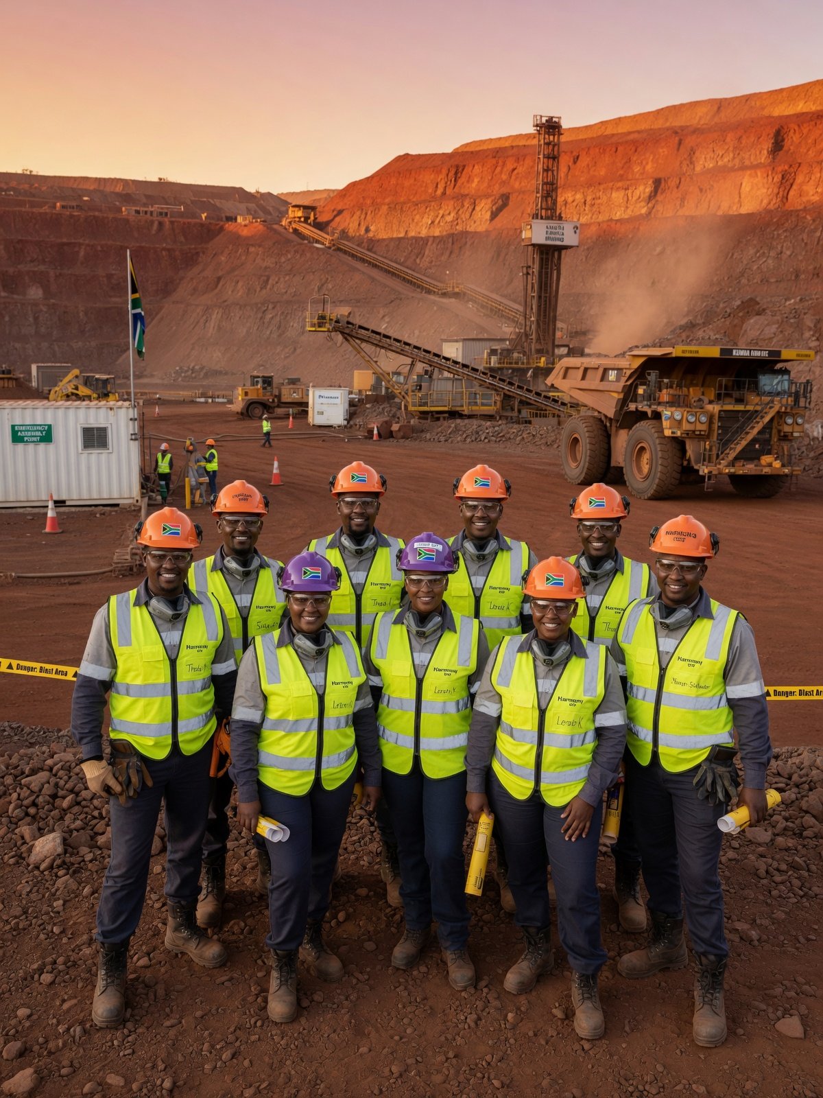 Nhone Trading Enterprise team at a mining operation